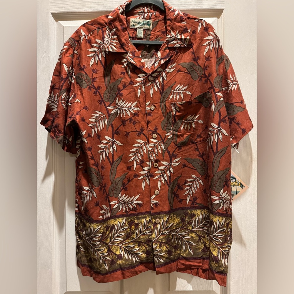 Havana Jack Cafe Men's Tropical Leaf Print Shirt Tropical Breeze Wear size Med